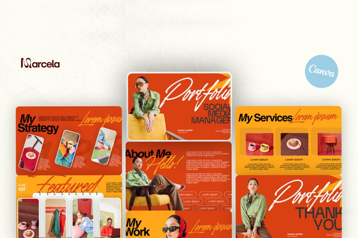 Social Media Manager Portfolio templates for Canva
